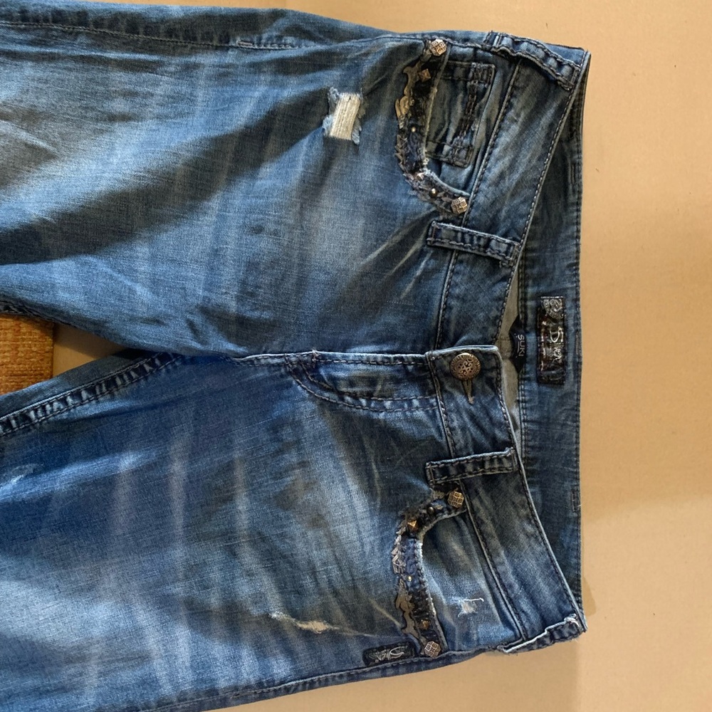 Silver demi boot denim